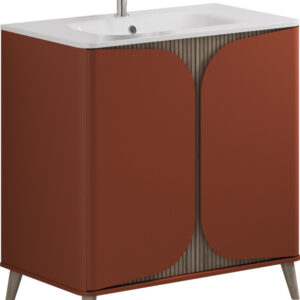 Tambour Floorstanding Vanity With Doors 800mm Soft Clay