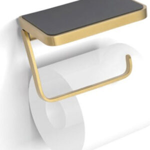 Atto Toilet Roll Holder with Shelf & Anti-Slip Mat