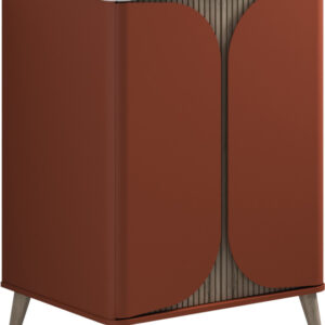 Tambour Floorstanding  Vanity With Doors 600mm Soft Clay